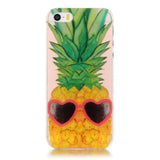 EIDERWOOD iPhone SE / 5 / 5s Fleksibelt Plast Deksel m. Trykk - Ananas