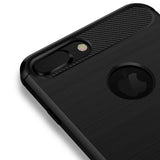 iPhone 7 Plus / 8 Plus Mofi Brushed Carbon Fiber Fleksibelt Plast Deksel - Rød