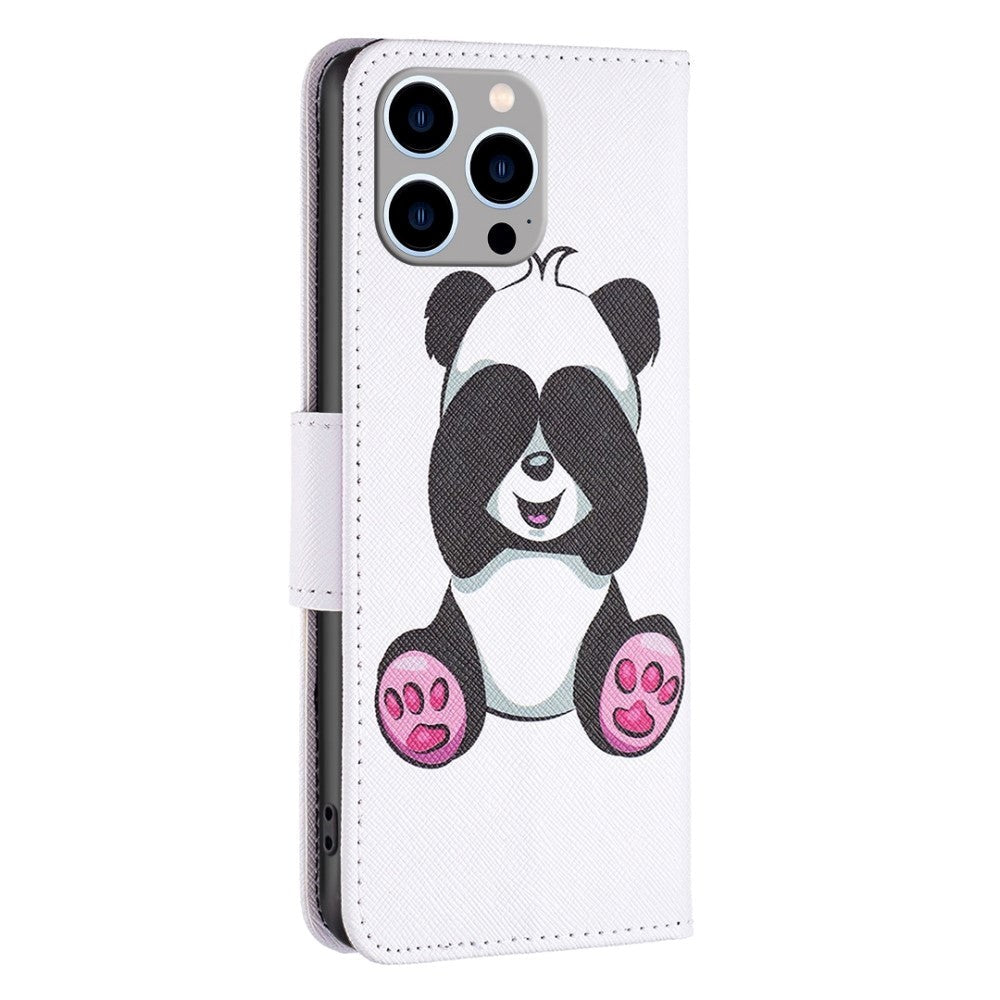 iPhone 14 Pro Max Flip Deksel med Kortholder - Panda