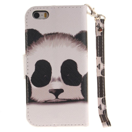 iPhone SE / 5 / 5s Skinndeksel med Lommebok - Panda