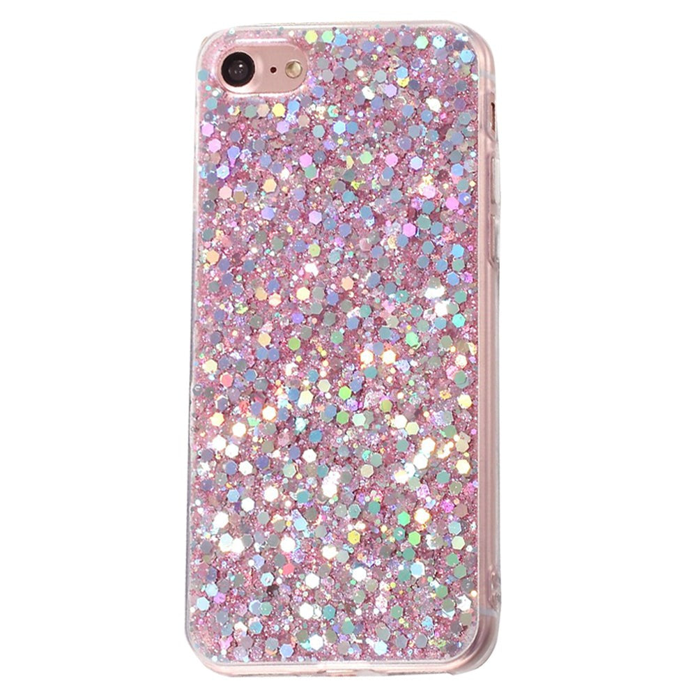 iPhone SE (2022 / 2020) / 8 / 7 Glitter Deksel - Rosa