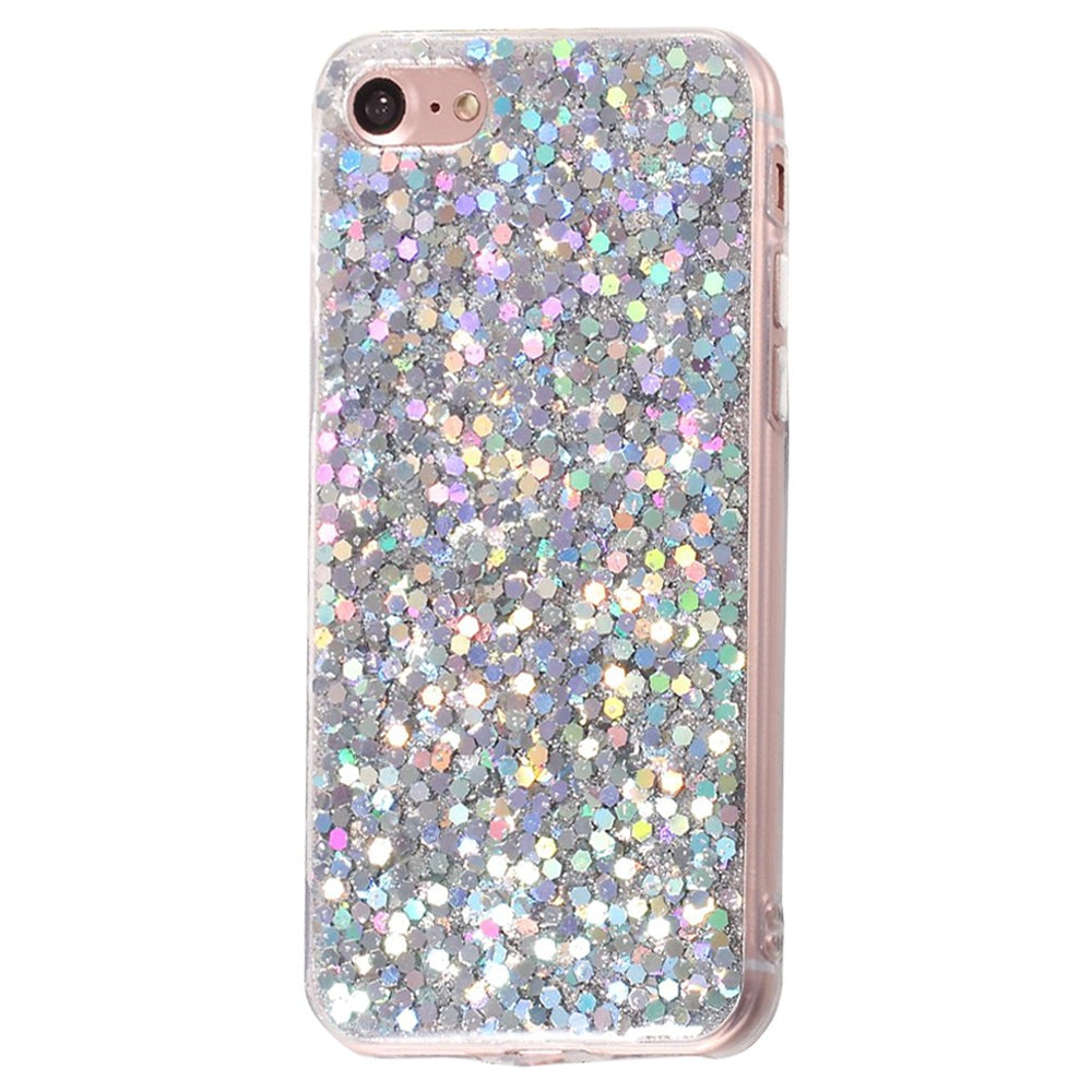 iPhone SE (2022 / 2020) / 8 / 7 Glitter Deksel - Sølv