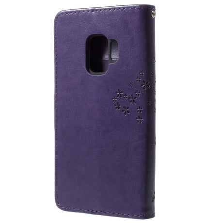 Samsung Galaxy S9 Skinn Flip Deksel m. Lommebok - Lilla Tre