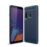 Samsung Galaxy A9 (2018) Brushed Carbon Fiber Texture Deksel Mørkeblå