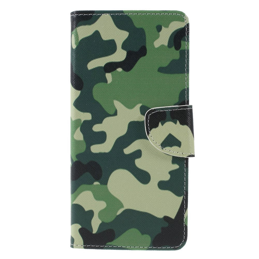 Samsung Galaxy A9 (2018) Skinndeksel med Lommebok Camouflage