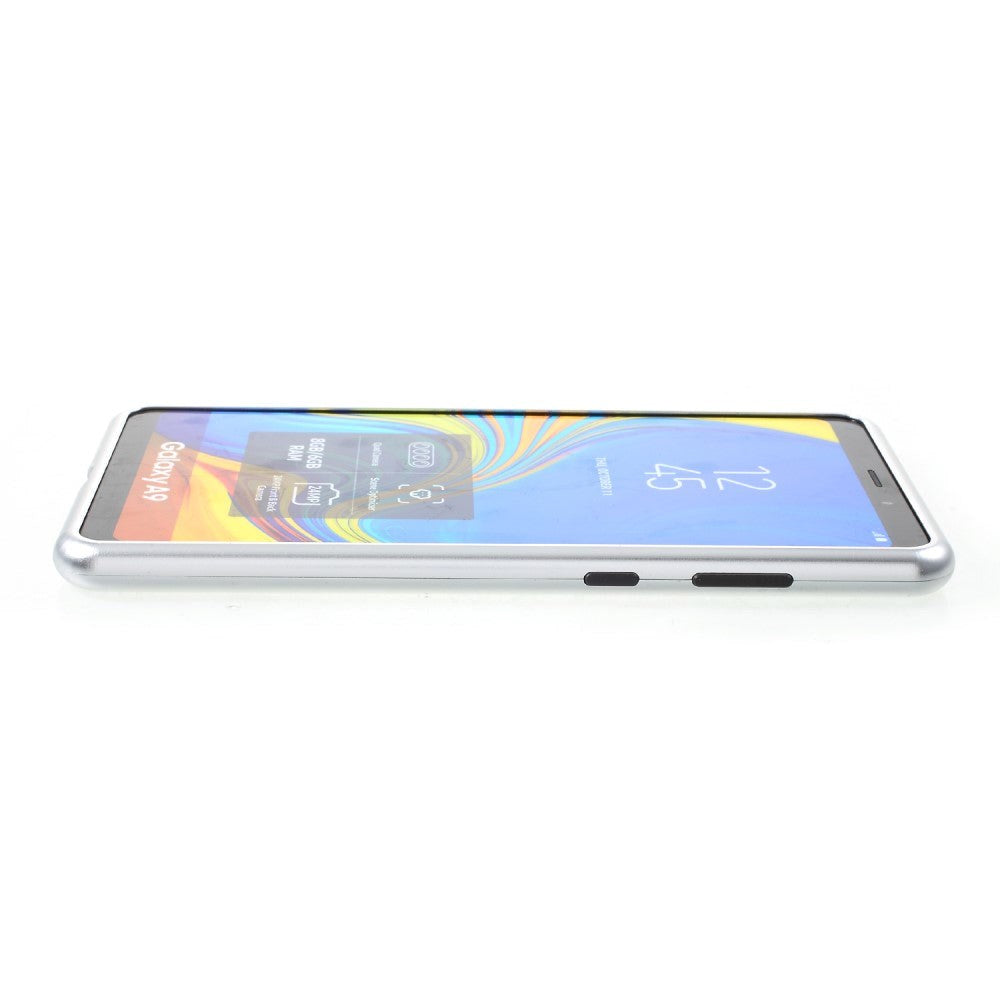 Samsung Galaxy A9 (2018) Magnetisk Deksel m. Glassbakside - Hvit