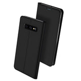 Samsung Galaxy S10e Tynn Skinn Deksel m. Kortholder - Svart