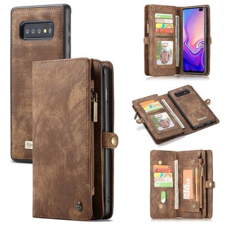 Samsung Galaxy S10+ Plus CASEME Skinn Flip Deksel med Lommebok - Brun