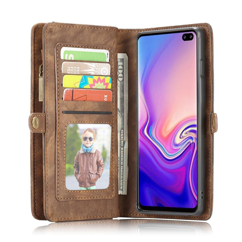 Samsung Galaxy S10+ Plus CASEME Skinn Flip Deksel med Lommebok - Brun