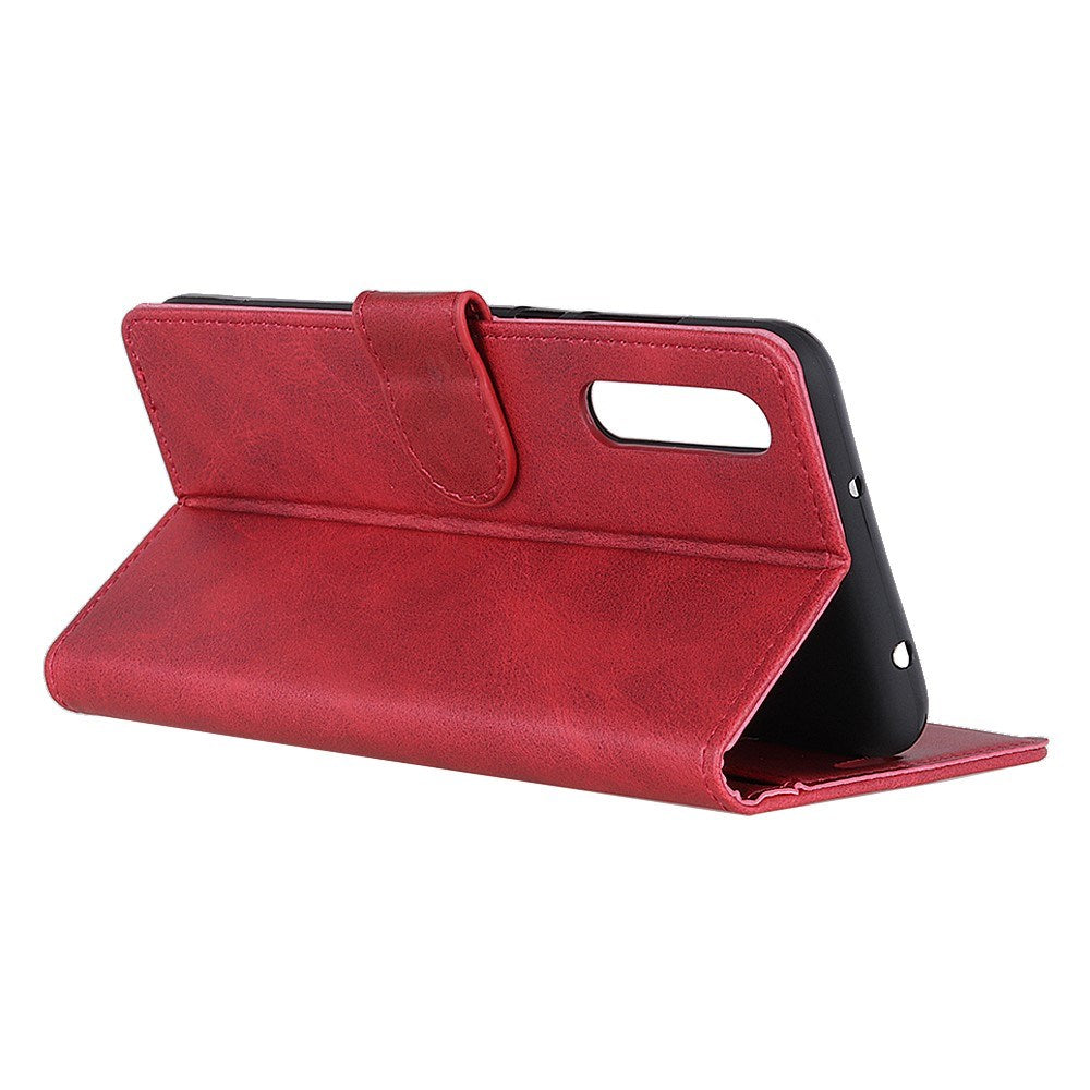 EIDERWOOD Samsung Galaxy A30s / A50 Kunstskinn Flip Deksel m. Kortholder & Ståfunksjon - Rød