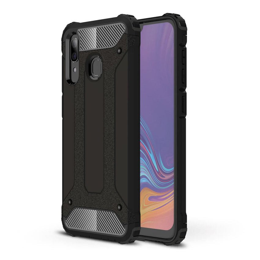 Samsung Galaxy A30 Armor Guard Hardt Plastdeksel - Svart