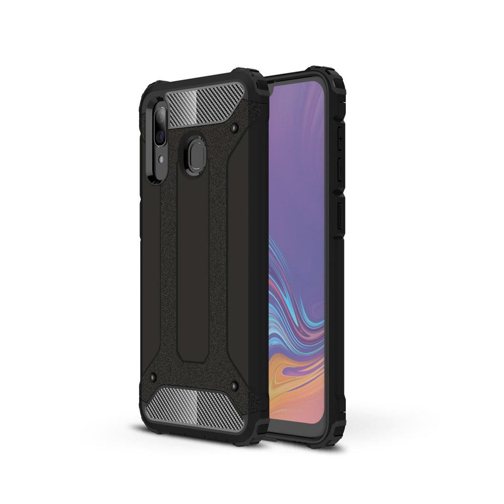 Samsung Galaxy A30 Armor Guard Hardt Plastdeksel - Svart