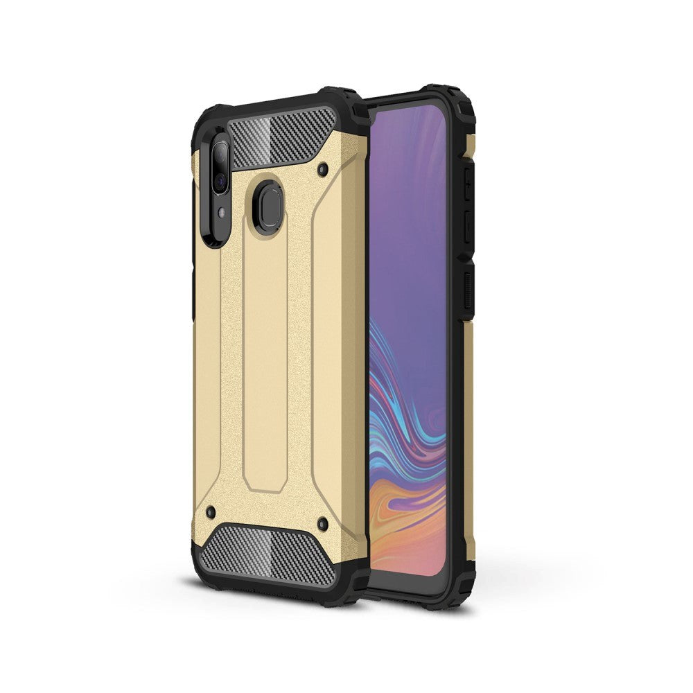 Samsung Galaxy A30 Armor Guard Hardt Plastdeksel - Gull