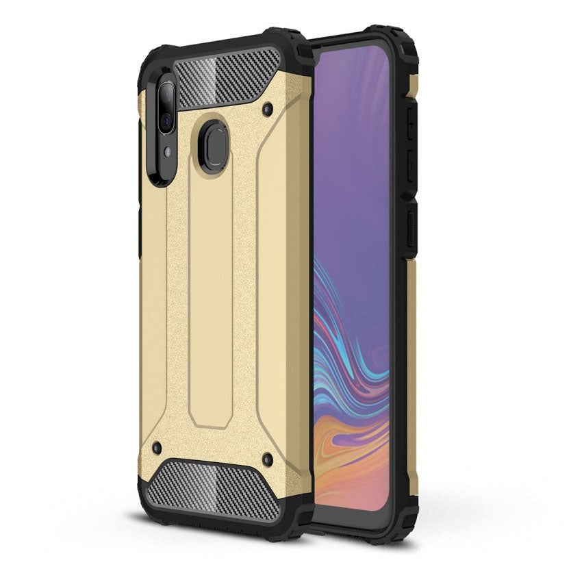 Samsung Galaxy A30 Armor Guard Hardt Plastdeksel - Gull