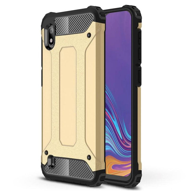 Samsung Galaxy A10 Armor Guard Hardt Plastdeksel - Gull