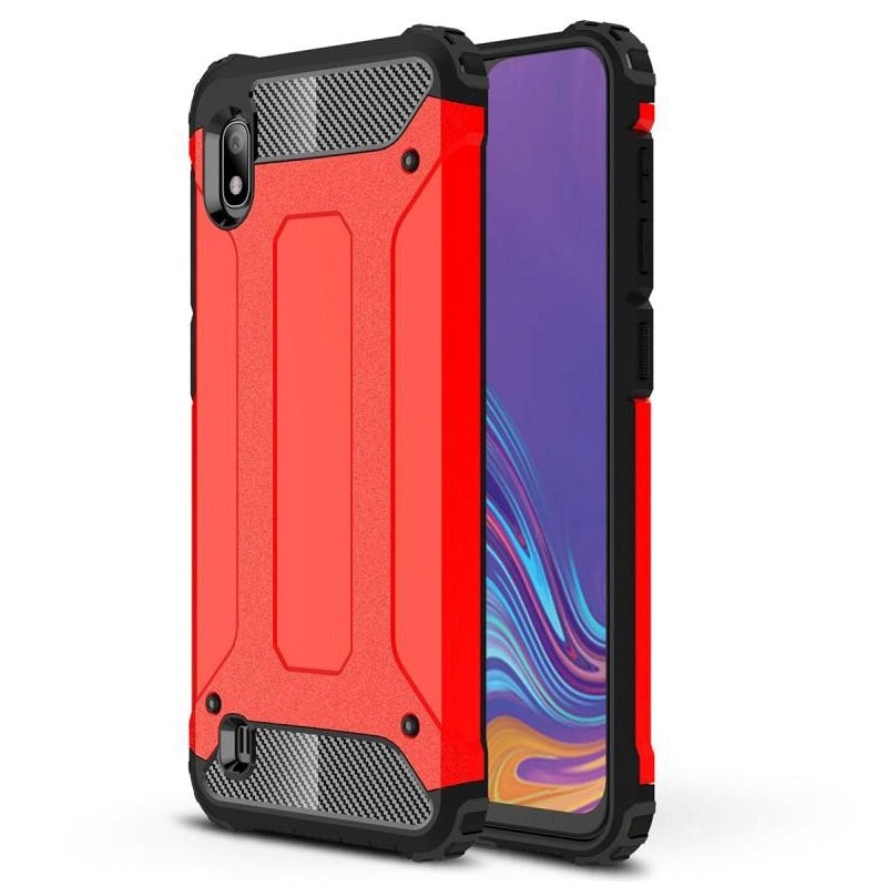 Samsung Galaxy A10 Armor Guard Hardt Plastdeksel - Rød