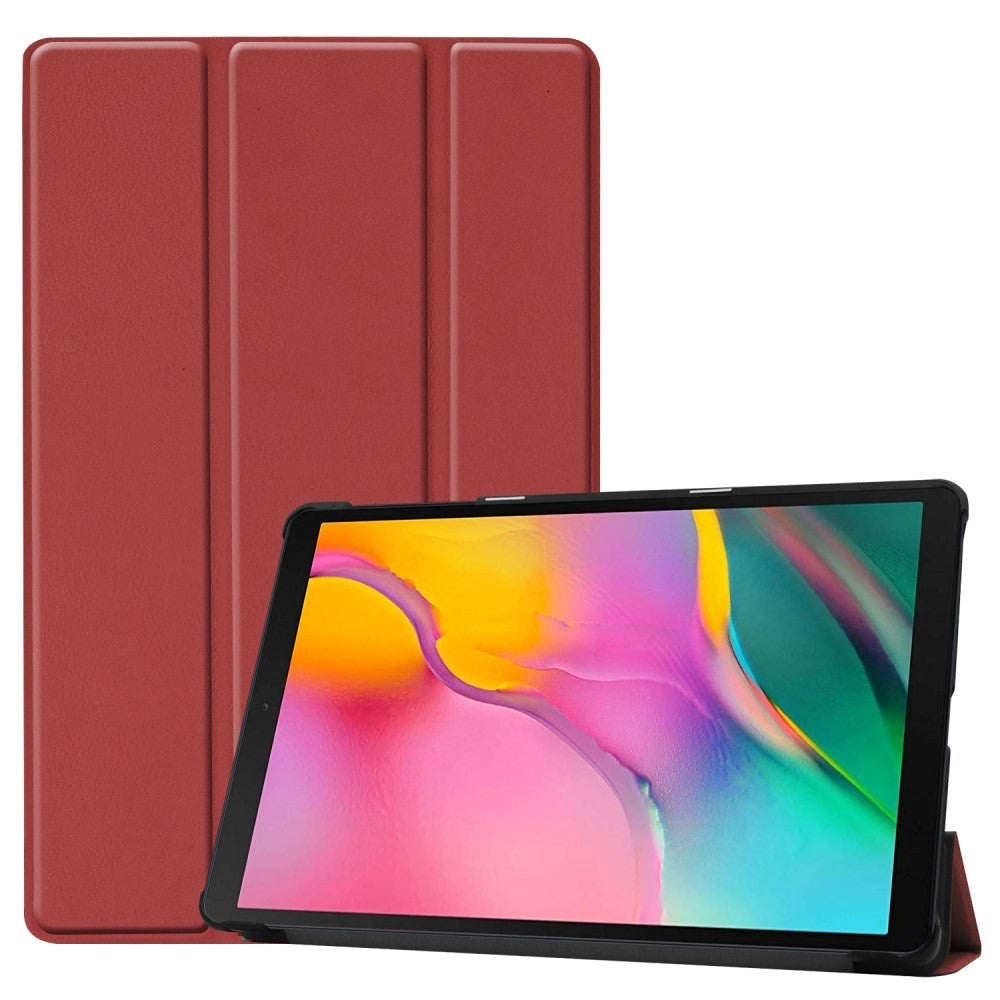 Samsung Galaxy Tab A 10.1 (2019) Sammenleggbar Deksel m. Stativ - Bordeaux Rød