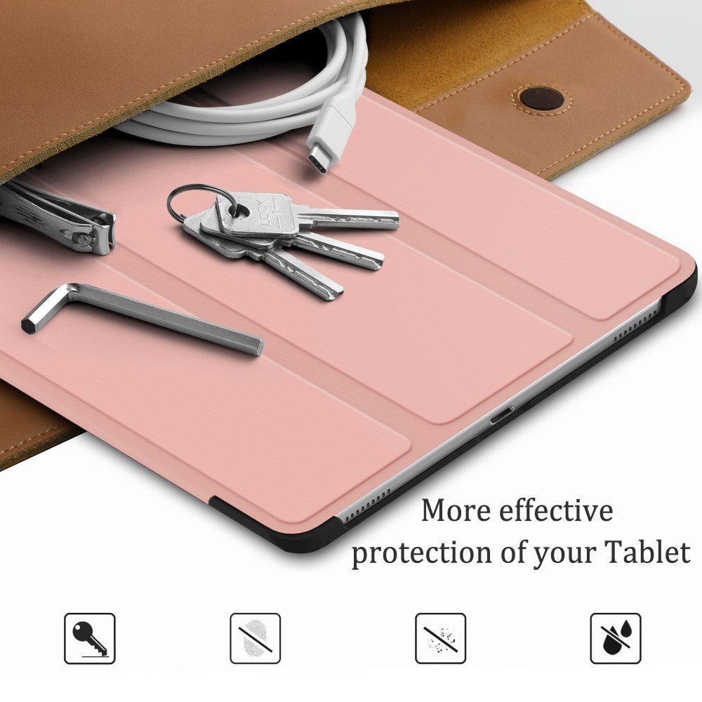 Samsung Galaxy Tab A 10.1" (2019) Tri-Fold Skinndeksel med Stativfunksjon - Pink