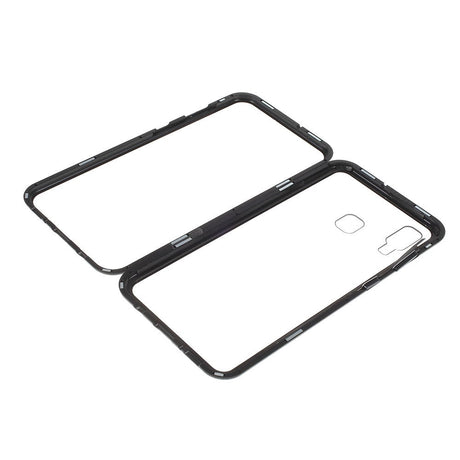 Samsung Galaxy A30 Magnetisk Deksel m. Glassbakside - Svart