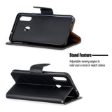 EIDERWOOD Samsung Galaxy A20s Kunstskinn Flip Deksel med Stativ & Lommebok - Svart