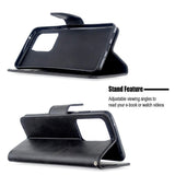 EIDERWOOD Samsung Galaxy S20 Ultra Kunstskinn Flip Deksel med Stativ & Lommebok - Svart