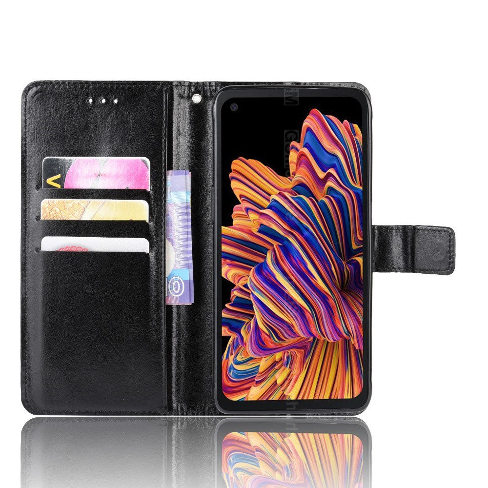EIDERWOOD Samsung Galaxy Xcover Pro Kunstskinn Flip Deksel m. Strop - Svart