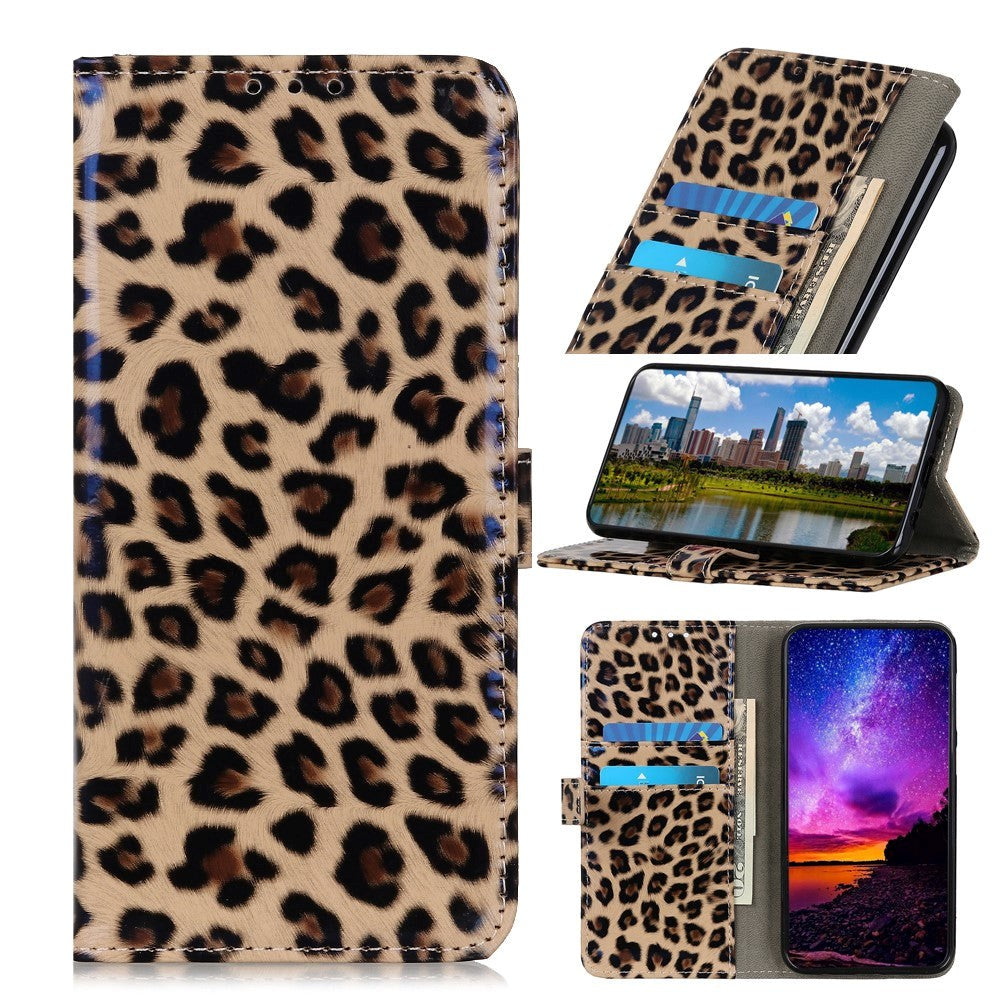 Samsung Galaxy Note 20 Skinndeksel med Lommebok - Leopard