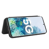 Samsung Galaxy S20 FE / FE (5G) Carbon Tekstur Flip Deksel - Svart