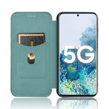 Samsung Galaxy S20 FE / FE (5G) Carbon Tekstur Flip Deksel - Grønn