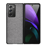 Samsung Galaxy Z Fold2 Plastdeksel I Kunstskinn / Stoff  - Grå