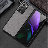 Samsung Galaxy Z Fold2 Plastdeksel I Kunstskinn / Stoff  - Grå