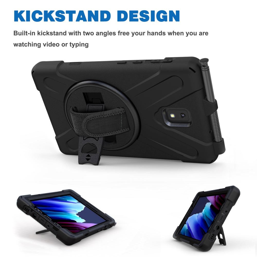 Samsung Galaxy Tab Active 3 8" Håndverker Deksel m. Håndholder & Kickstand - Sort