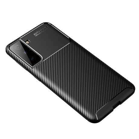 Samsung Galaxy S21 Carbon Fiber Fleksibel Plastdeksel - Svart