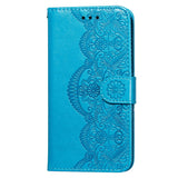 Samsung Galaxy S21+ (Plus) PU Skinndeksel m. Lommebok - Flower Vine Imprint - Blå