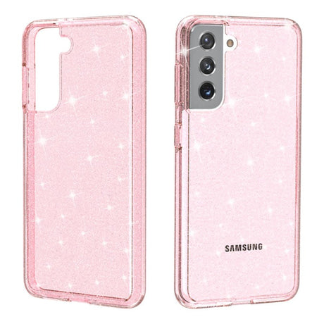 Samsung Galaxy S21 Glimmer Plastdeksel - Gjennomsiktig / Rosa