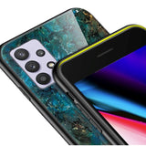 Samsung Galaxy A32 5G Fleksibel Plast Bakdeksel - Smaragd Marmor