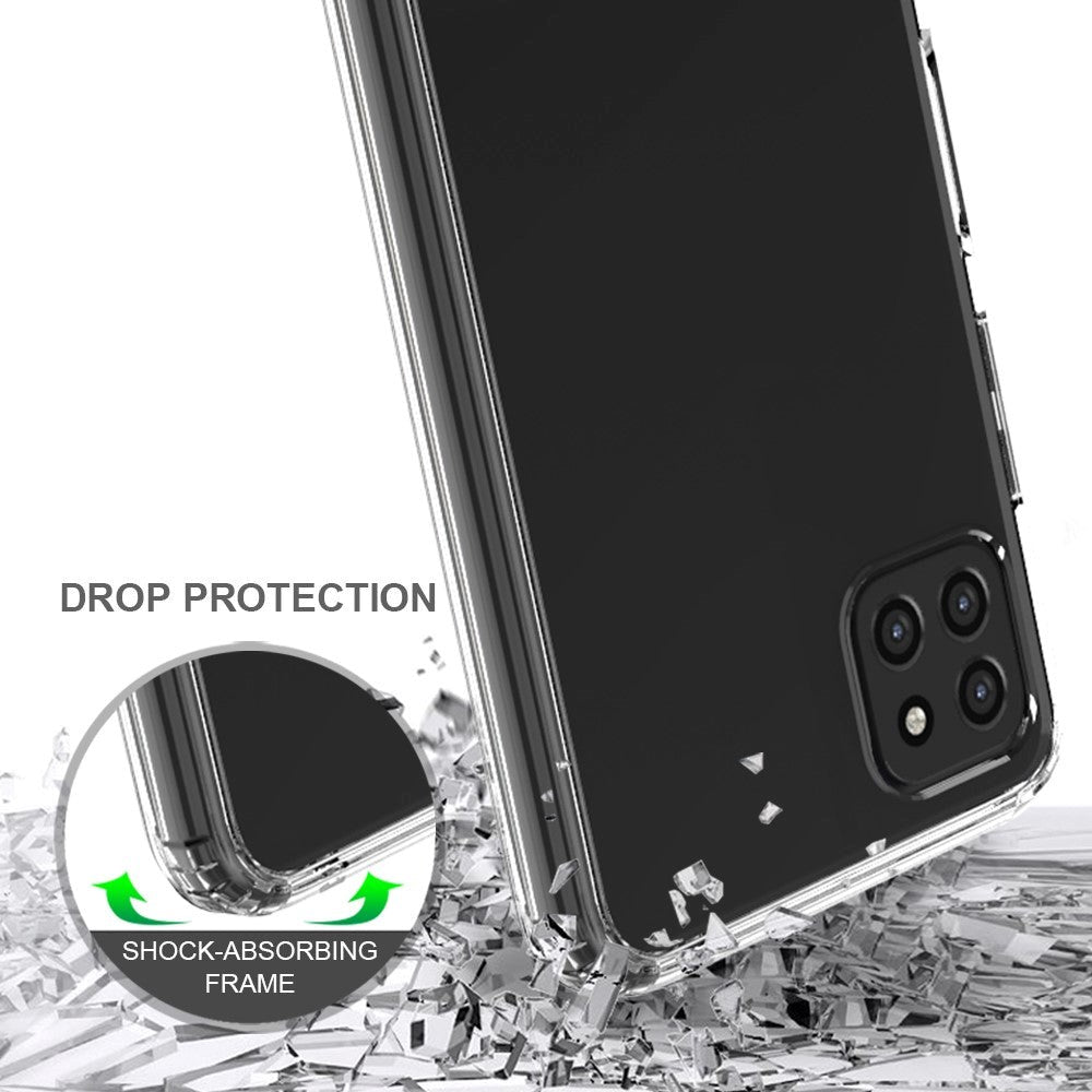 Samsung Galaxy A22 (5G) Shock-Proof Hybrid Plast Deksel - Gjennomsiktig