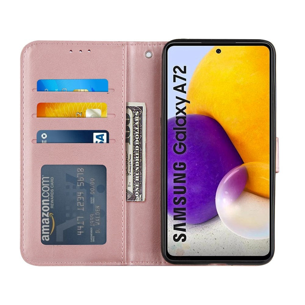 Samsung Galaxy A72 (4G / 5G) Kunstskinn Flip Deksel m. Ståfunksjon & Lommebok - Rosa