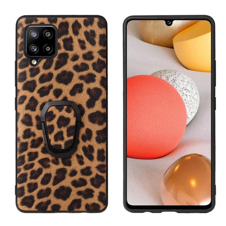 Samsung Galaxy A42 (5G) Plast Bakdeksel med Stativ og Ring - Leopard