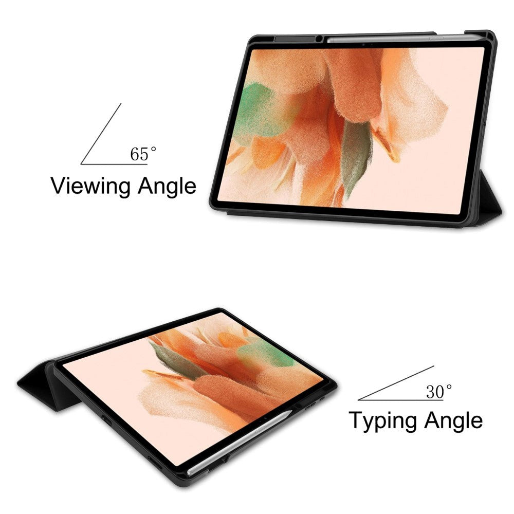 Samsung Galaxy Tab S7 FE Tri-fold Flip Deksel med Tri-Fold - Svart