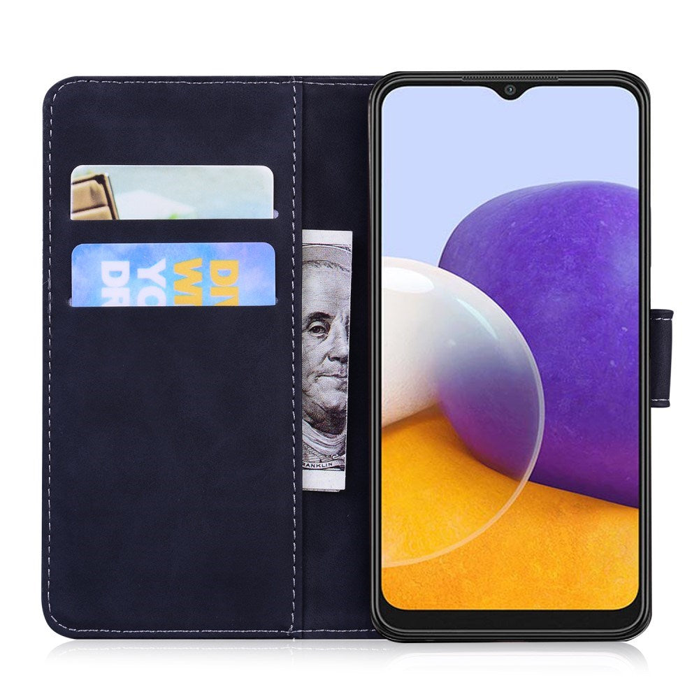 EIDERWOOD Samsung Galaxy A22 (5G) Kunstskinn Flip Deksel m. Kortholder & Ståfunksjon - Svart