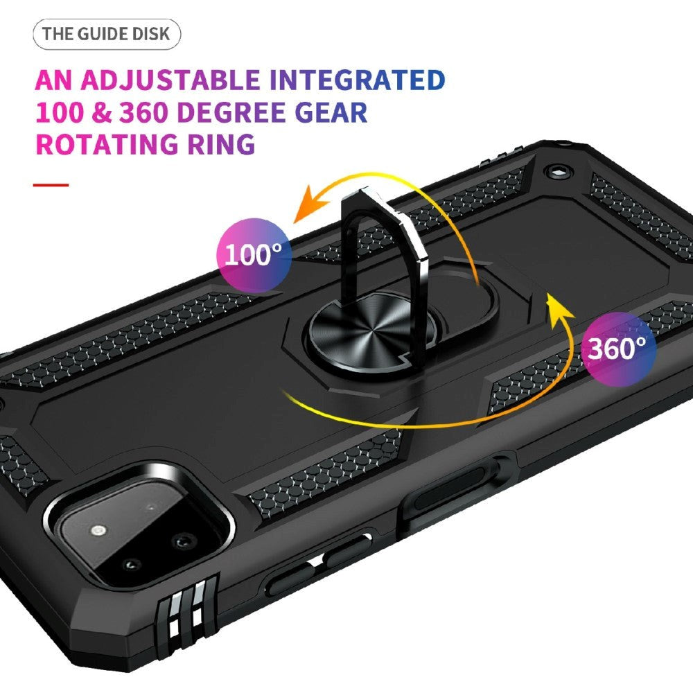 Samsung Galaxy A22 (5G) Hybrid Håndverker Deksel med Magnetisk Stativ - Svart