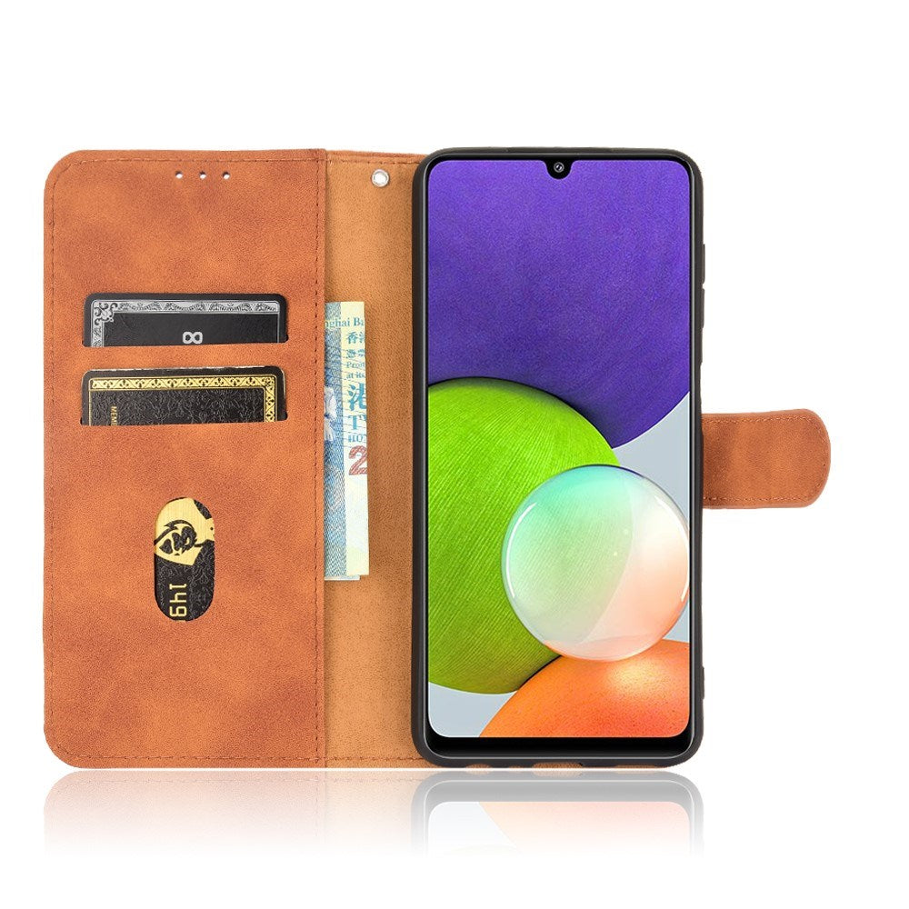 EIDERWOOD Samsung Galaxy A22 (4G) Kunstskinn Flip Deksel m. Kortholder & Ståfunksjon - Brun