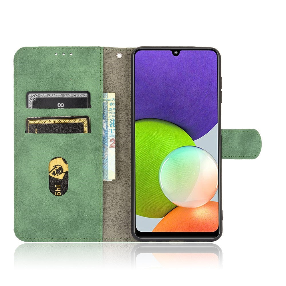 EIDERWOOD Samsung Galaxy A22 (4G) Kunstskinn Flip Deksel m. Kortholder & Ståfunksjon - Grønn