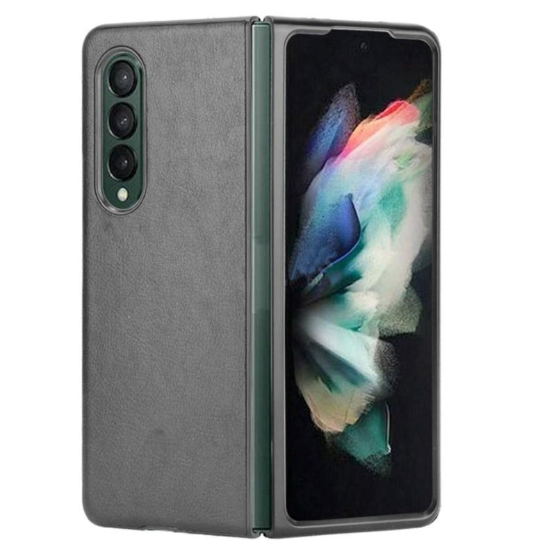 Samsung Galaxy Z Fold3 (5G) Enkel Skinn Bakdeksel - Sort