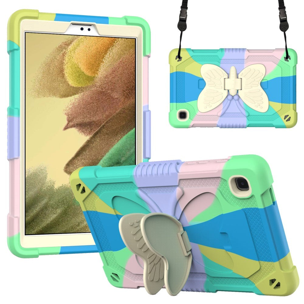 Samsung Galaxy Tab A7 Lite Butterfly Kickstand Barnedeksel - Regnbue V3