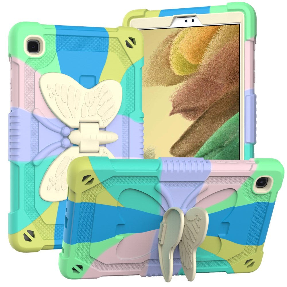 Samsung Galaxy Tab A7 Lite Butterfly Kickstand Barnedeksel - Regnbue V3