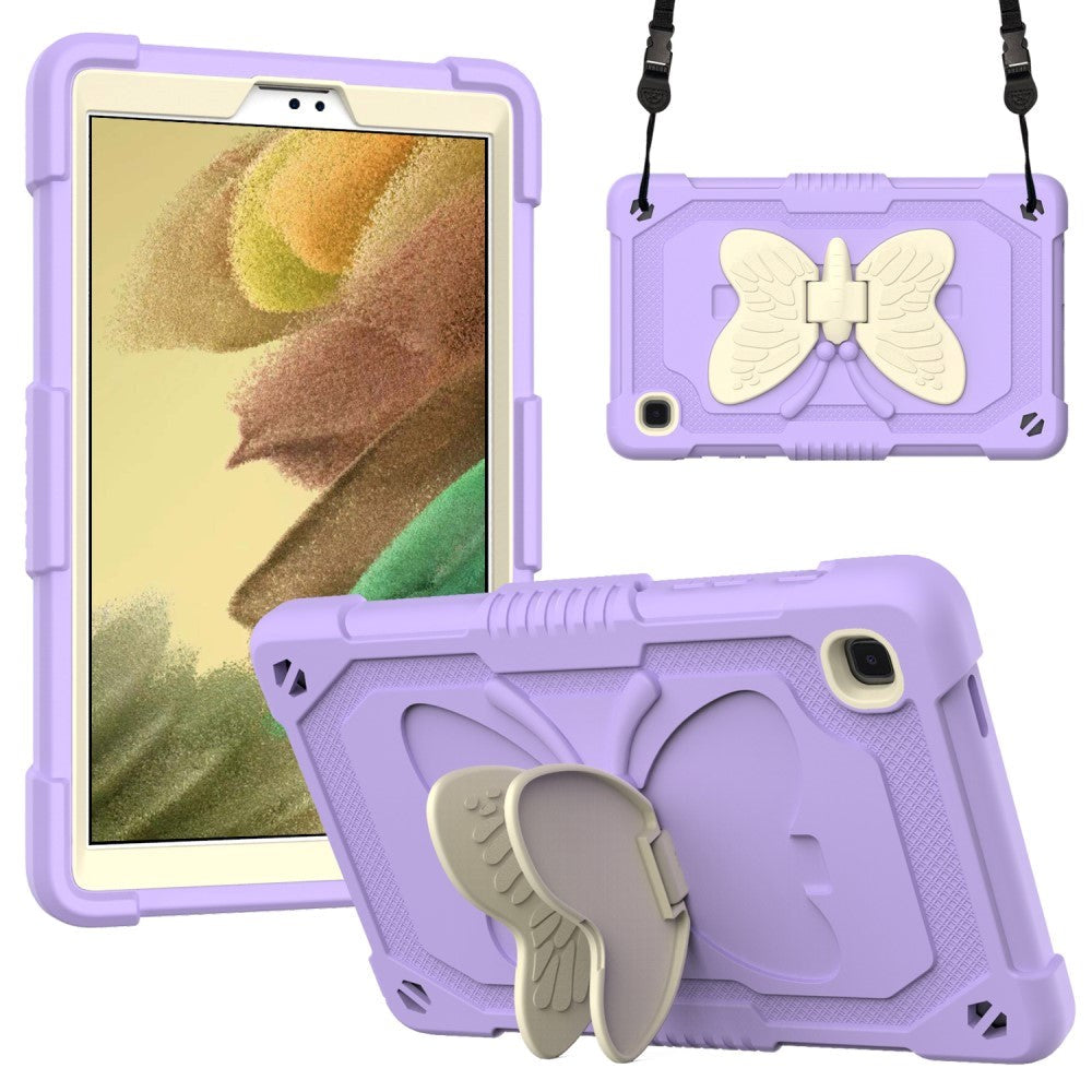 Samsung Galaxy Tab A7 Lite Butterfly Kickstand Barnedeksel - Grå / Lilla