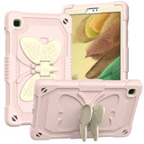 Samsung Galaxy Tab A7 Lite Butterfly Kickstand Barnedeksel - Grå / Pink