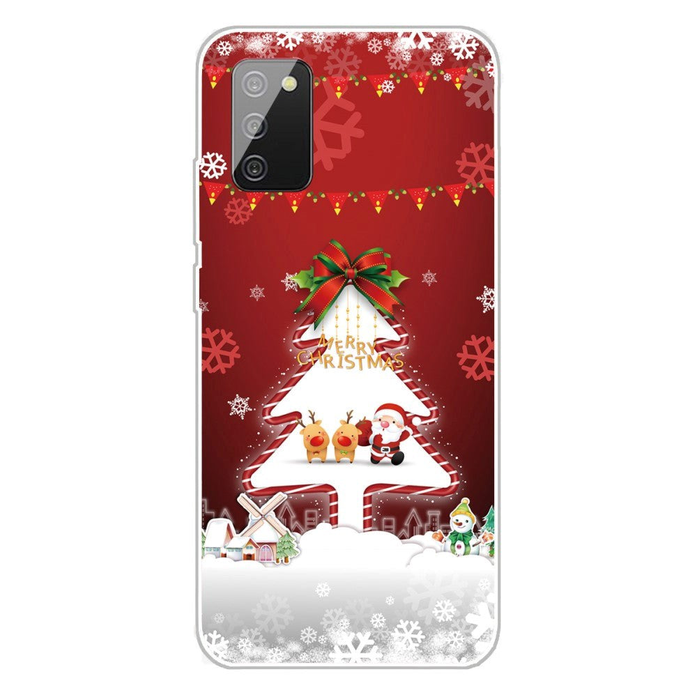 Samsung Galaxy A03s TPU Plast Jul Deksel - Merry Christmas - Juletre og Snøfnugg